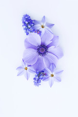 floral decorative background in blue colors