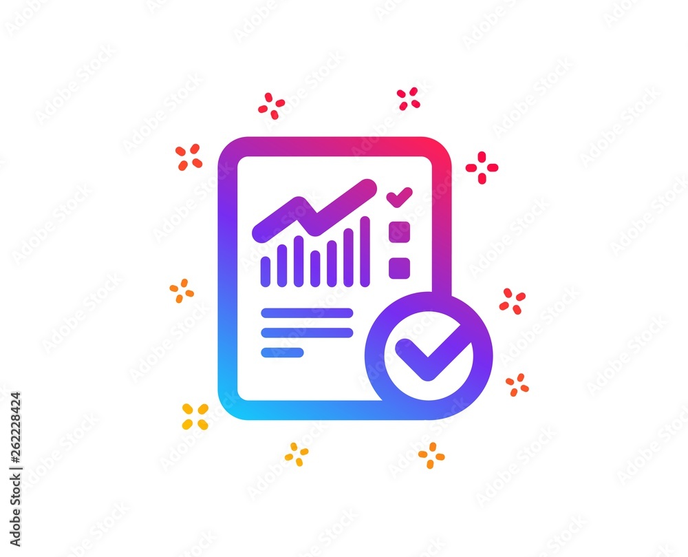 Poster checklist document icon. analysis chart or sales growth report sign. statistics data symbol. dynamic