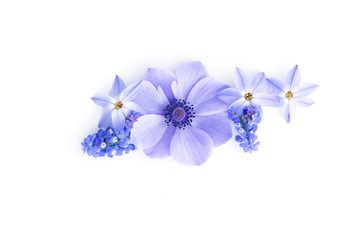Fototapeta na wymiar floral decorative background in blue colors