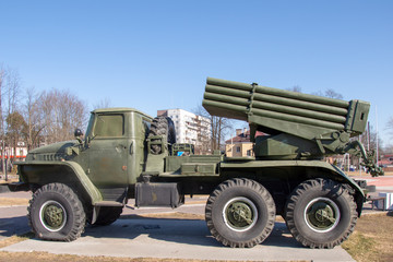 Obraz premium Exhibition of military technology.Outdated weapons of the Soviet Union.
