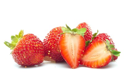 Fruit strawberries food ripe fresh tasty halves