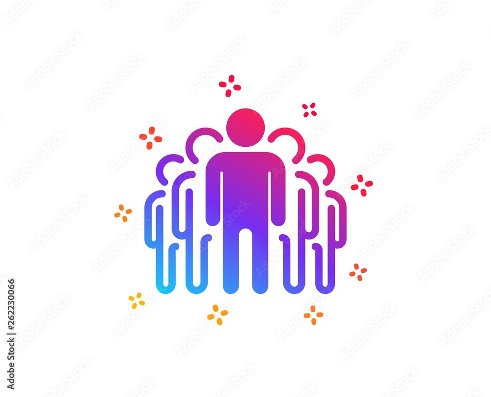 Poster group icon. business management sign. teamwork symbol. dynamic shapes. gradient design group icon. c
