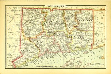 Fototapeta na wymiar Old US state. Map