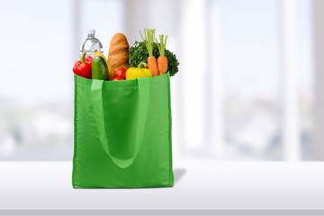 Fototapeta na wymiar Full shopping bag, isolated over background