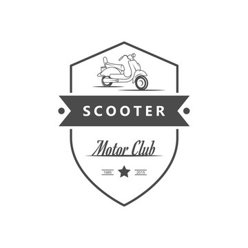 Retro Illustration of Scooter Club.