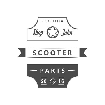 Retro Illustration of Scooter Shop.