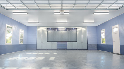 Fototapeta premium Modern garage interior. 3d illustation
