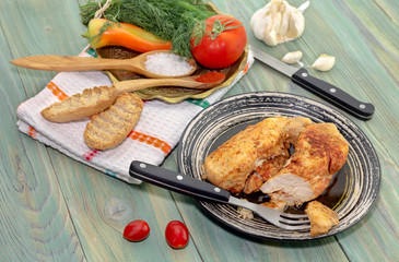The baked chicken breast with spices