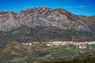 White Andalusian village, pueblo blanco Algatocin. Province of Malaga, Spain