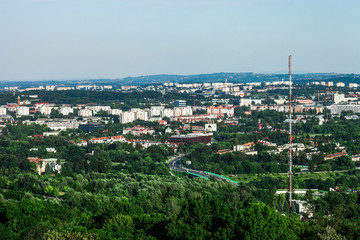 Cityscape of Krakow by blue sky, Poland - obrazy, fototapety, plakaty