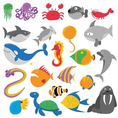 illustration of sea creatures