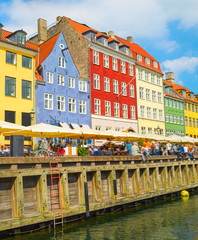 Fototapeta na wymiar Old town, Nyhavn harbor, Copenhagen