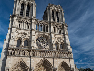 Fototapeta na wymiar PARIS, FRANCE - May, 2018: Amazing Notre-Dame Cathedral (Cathedrale Notre-Dame de Paris)