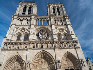 PARIS, FRANCE - May, 2018: Amazing Notre-Dame Cathedral (Cathedrale Notre-Dame de Paris)