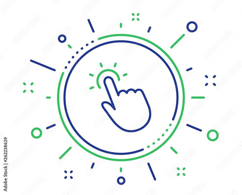 Poster touchpoint line icon. click here sign. touch technology symbol. quality design elements. technology 