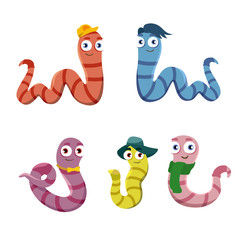 Set of multicolored worms