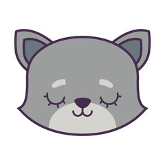 Fototapeta premium head of cute cat animal isolated icon