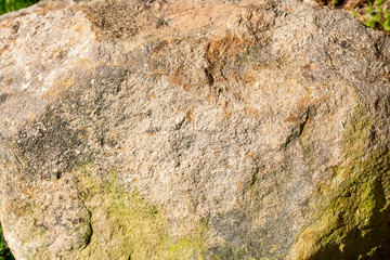 Small boulder with moss for background texture.