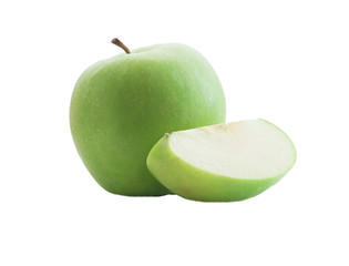 green apples isolated on white background