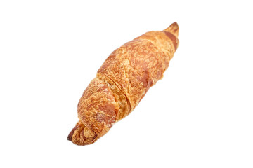 Croissant isolated on white background. Flour baking