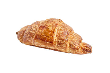 Croissant isolated on white background. Flour baking