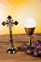 Holy Communion Bread, Wine for christianity religion 