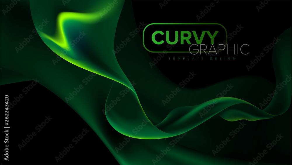 Poster the background template of curvy stripes in vector. it is suitable for being as a template, landing 