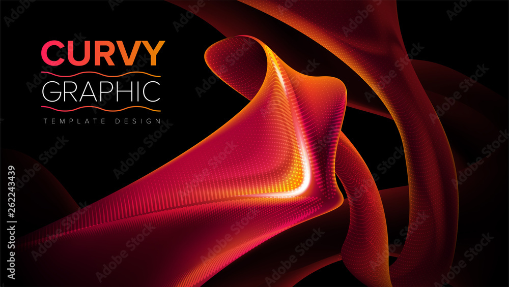 Poster the background template of curvy stripes in vector. it is suitable for being as a template, landing 