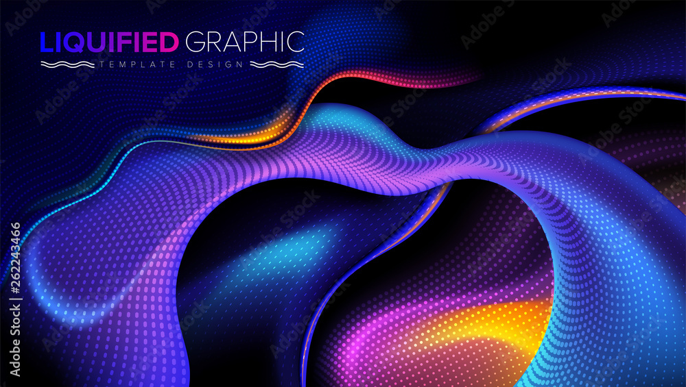 Poster the background template of curvy stripes in vector. it is suitable for being as a template, landing 