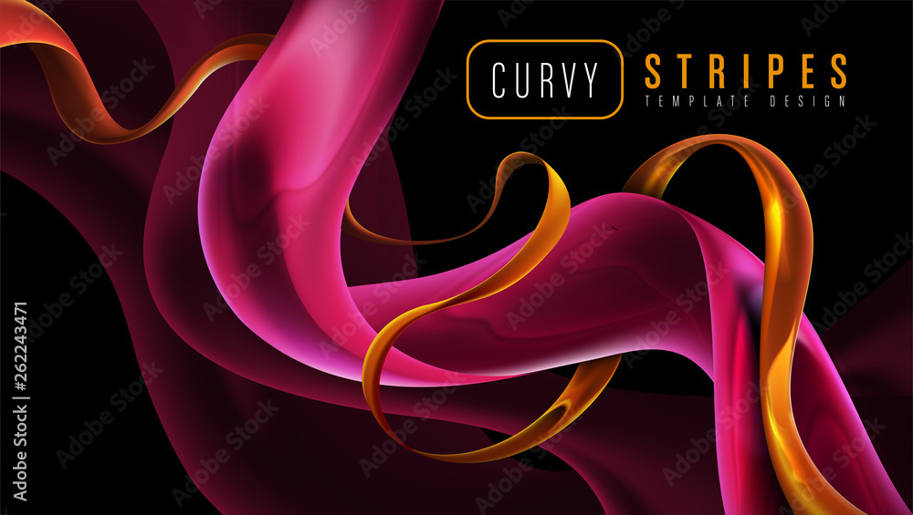 Poster the background template of curvy stripes in vector. it is suitable for being as a template, landing 