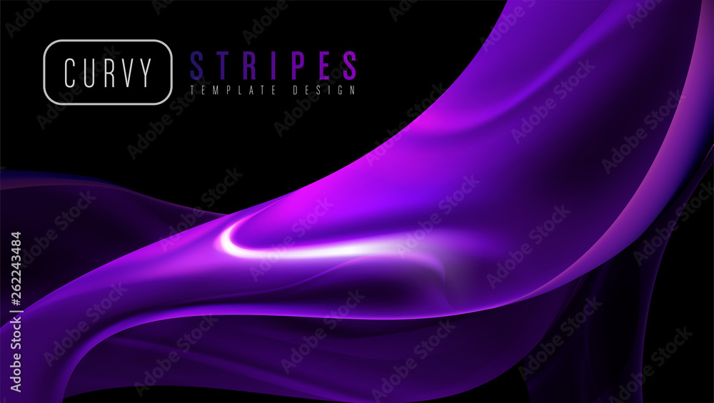 Wall mural The background template of curvy stripes in vector.  It is suitable for being as a template, landing page, website, etc.