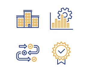 Seo graph, Company and Survey progress icons simple set