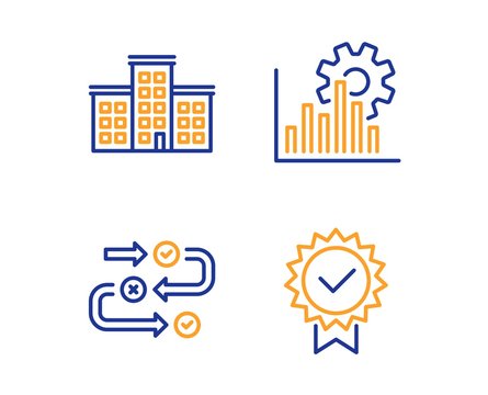 Seo Graph, Company And Survey Progress Icons Simple Set