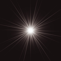 Glowing lights effect, flare, explosion and stars. Special effect isolated on transparent background