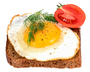delicious breakfast include egg, tomato and toast, good for health