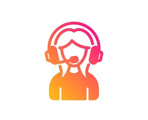 User Support icon. Female Profile sign. Woman Person silhouette symbol. Classic flat style. Gradient support icon. Vector