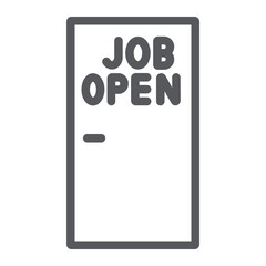 Job opening line icon, work and recruiting, job offer sign, vector graphics, a linear pattern on a white background.
