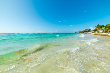 Turquoise water in Raisins Clairs beach in Guadeloupe