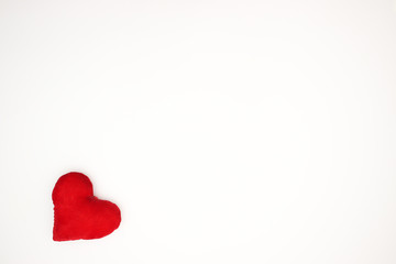 Red heart on white background 