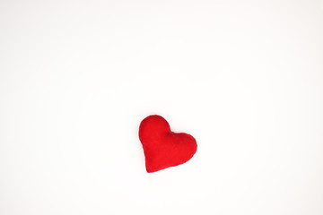 Fototapeta premium Red heart on white background 