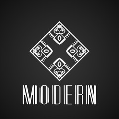 Vector geometric modern art deco style logo decoration