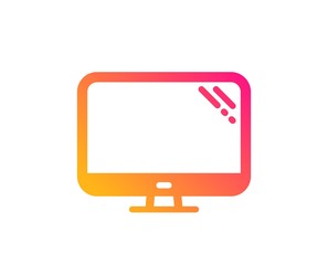 Computer icon. PC component sign. Monitor symbol. Classic flat style. Gradient computer icon. Vector