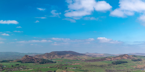 Panoramic view of The Roaches, Hen Cloud and Ramshaw Rocks, staffordshire in the Peak District...