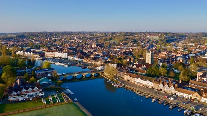 Aerial Photo of Henley On Thames at sunrise
