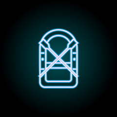 inflatable boat neon icon. Elements of Camping set. Simple icon for websites, web design, mobile app, info graphics