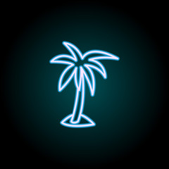 palm neon icon. Elements of Camping set. Simple icon for websites, web design, mobile app, info graphics