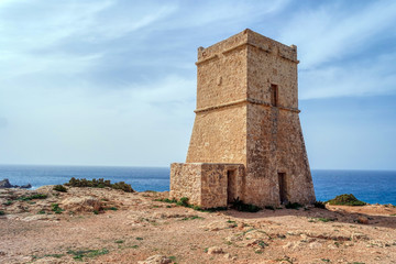 Fototapeta na wymiar Ghajn Tuffieha Tower in Malta, Mgarr, Malta