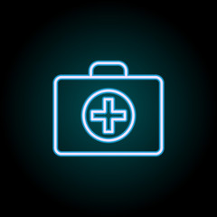 Obraz premium first-aid kit neon icon. Elements of Camping set. Simple icon for websites, web design, mobile app, info graphics