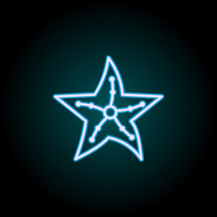underwater star neon icon. Elements of Camping set. Simple icon for websites, web design, mobile app, info graphics