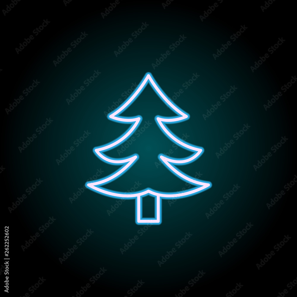 Poster pine neon icon. elements of camping set. simple icon for websites, web design, mobile app, info grap